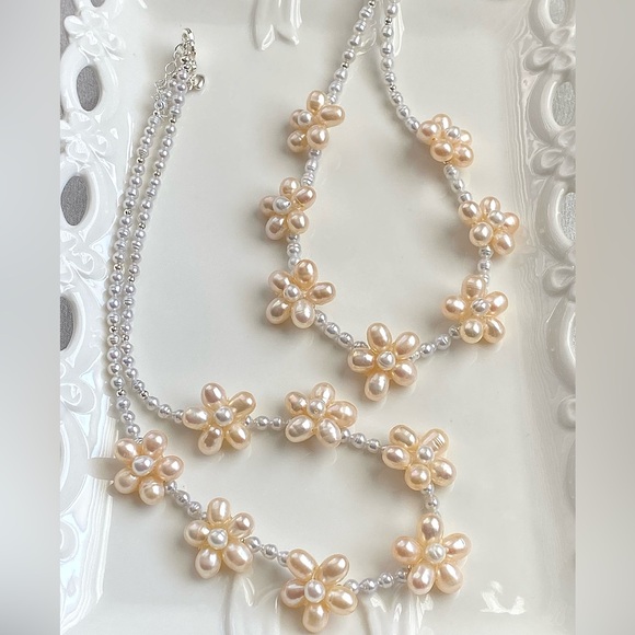N289-Handmade High Quality Champagne Flower Pearl Baby Pearl Necklace - Picture 8 of 11